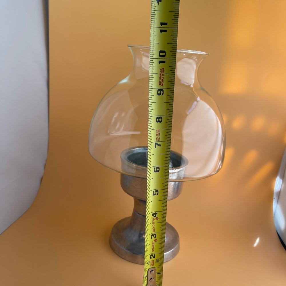 Wilton RWP Pewter base with glass globe candle holder - Picture 10 of 11